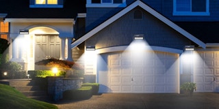 Solar lights on a house