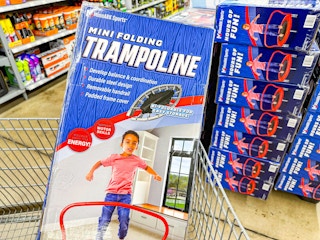 folding trampoline in walmart cart