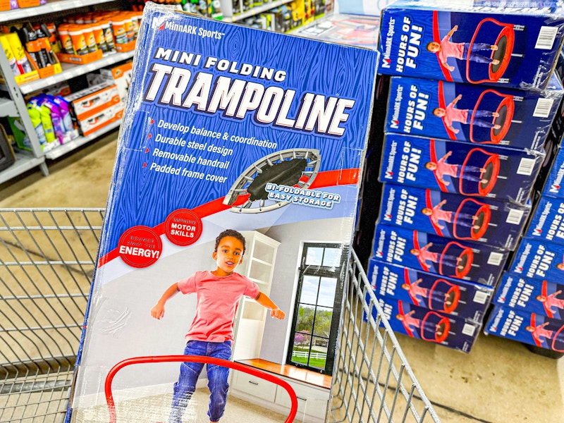 folding trampoline in walmart cart