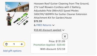 leaf blower Amazon receipt