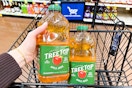 tree top apple juice in a shopping cart