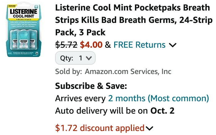 Listerine cart
