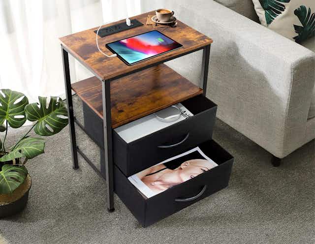 Charging Station Nightstand, Just $24.99 on Amazon (Reg. $70) card image
