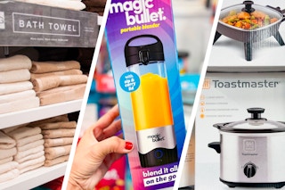 a collage of bath towels, blenders, and toastmaster appliances in store at kohl's