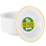 Plastic Bowls with Gold Rim