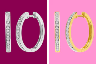 Natural Diamond Hoop Earrings