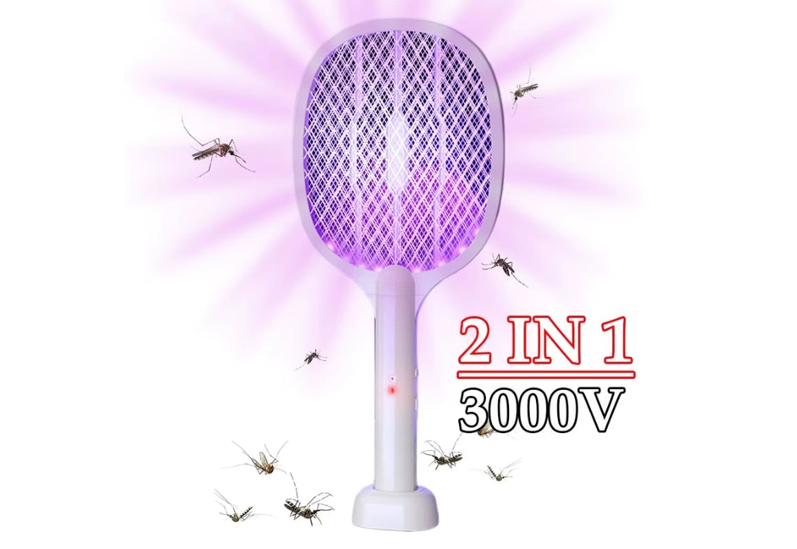 Electric Fly Swatter 2-in-1 Racket