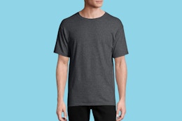  Deal Post Hanes Men's Essentials T-shirt, 4pk dark grey