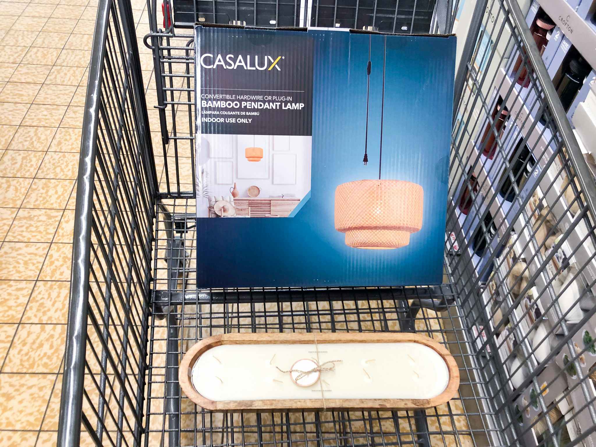 aldi finds bamboo pendant lamp and 10 wick candle