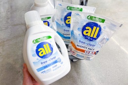 Save on all® free clear Laundry Detergent at Stores Nationwide card image