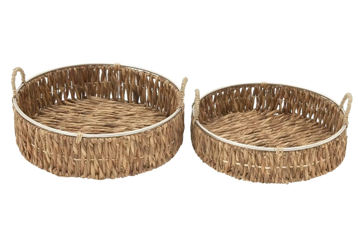 DecMode Wicker Tray Set