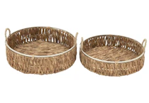 DecMode Wicker Tray Set
