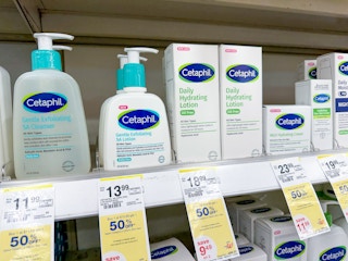 cetaphil skincare products on walgreens shelf