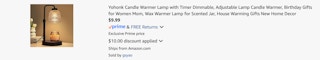Amazon Dimmable Candle Warmer Lamp 2025 2