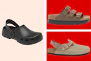 birkenstock shoes on a grid