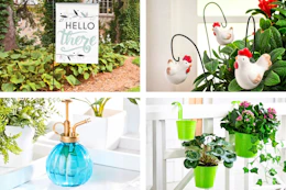 4 lifestyle images of decor items from Oriental Trading 