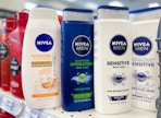 nivea body washes on a store shelf