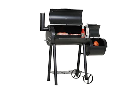 2-in-1 Smoker Grill With Smoke Box