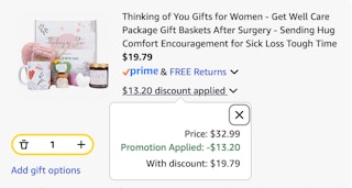gift set Amazon receipt