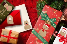 Christmas Gift Tag Stickers on gifts
