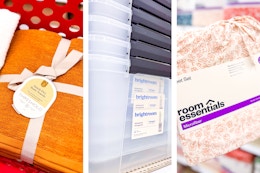 Threshold towels, Brightroom storage, Room Essentials sheets
