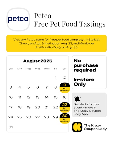 Petco Free Pet Food Tastings August 2025