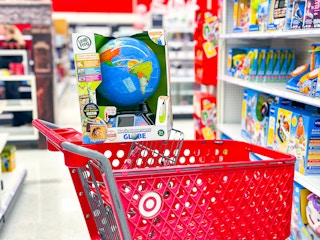 leapfrog magic adventures globe sitting on a target cart