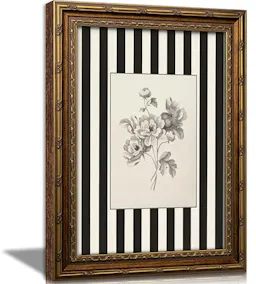 Vintage Gold Framed Flower Wall Art