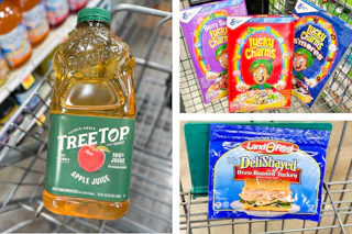 juice cereal lunch meat collage