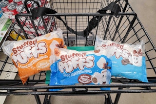stuffed puffs marshmallows in a cart