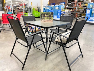 mainstays albany lane outdoor patio set on display at walmart