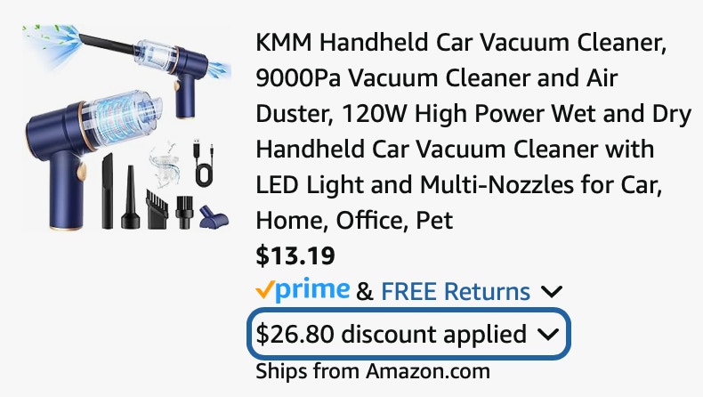 KMM Handheld Car Vacuum Cleaner