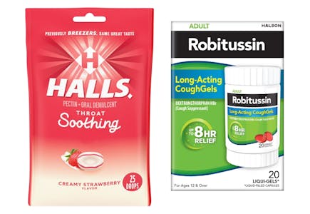 Halls Drops + Robitussin Medicine