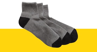 dark grey and black socks