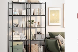 5-Tier Storage Rack 2-Pack, Only $45 on Amazon card image