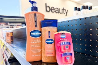 vaseline body oil, lotion, lip balm