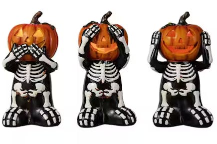 Skeleton Pumpkins Decor