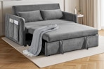 Lifestyle image of the gray Lunale Convertible Loveseat Sleeper in home setting