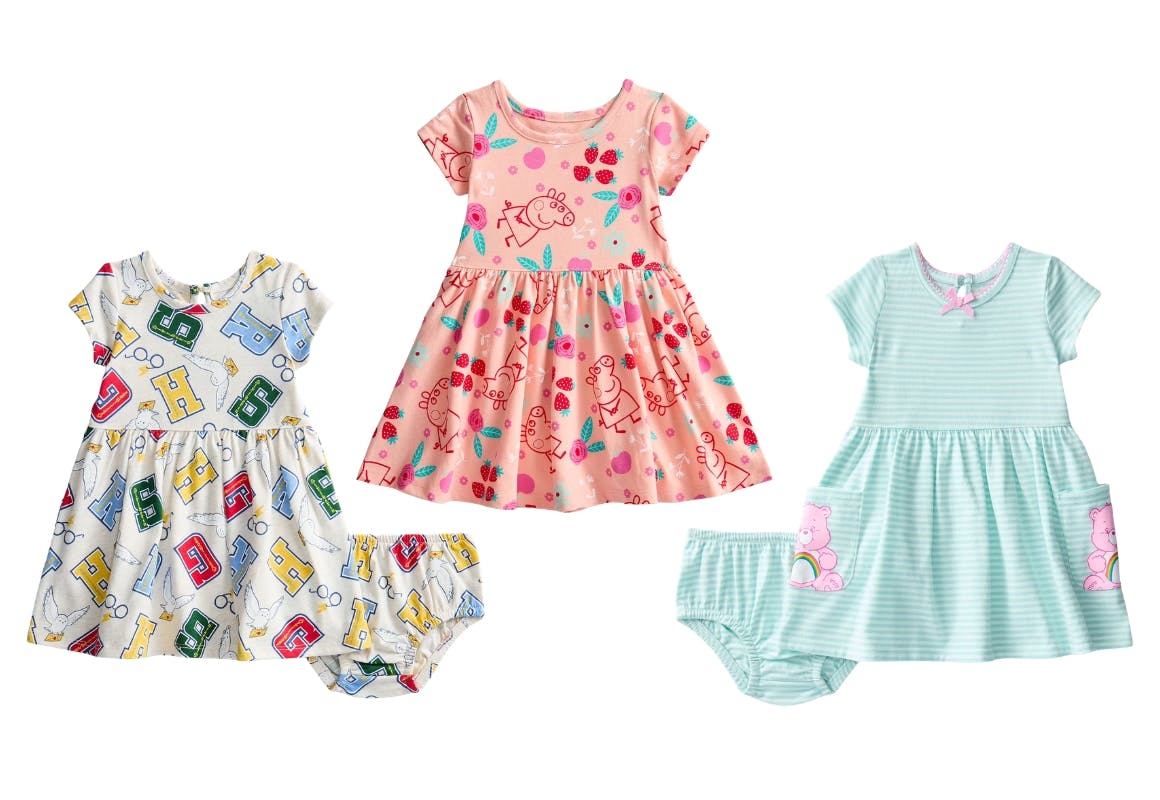 Character Baby Dress and Diaper Cover Set