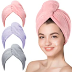 Microfiber Hair Towel 3-Pack