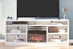 Lifestyle image of the Ameriwood TV Stand with Electric Fireplace
