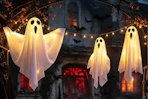 a ghost hanging from lights