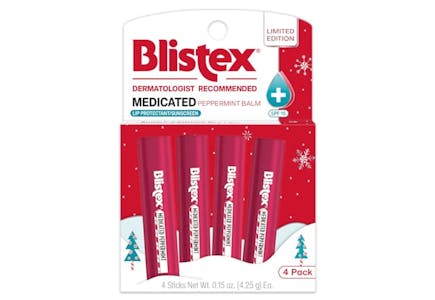 Blistex Peppermint Lip Balm 4-Pack