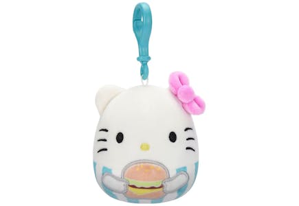 Squishmallows Sanrio Hello Kitty Burger Clip On