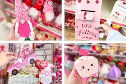 dollar tree valentine's decor 4-photo collage