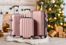 pink luggage set