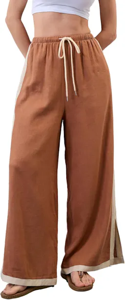 Women's Linen Wide Leg Trousers