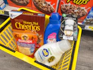 dollar general groceries in shopping basket