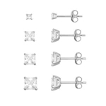 Cubic Zirconia Stud Earring Set