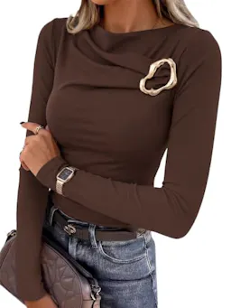 Women's Long Sleeve Ruched Top